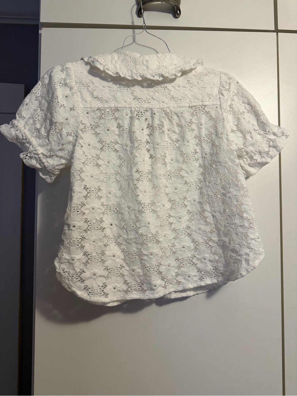 Pilcro White Eyelet Lace Button-Front Blouse - Picture 6 of 6